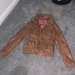 Brown leather jacket